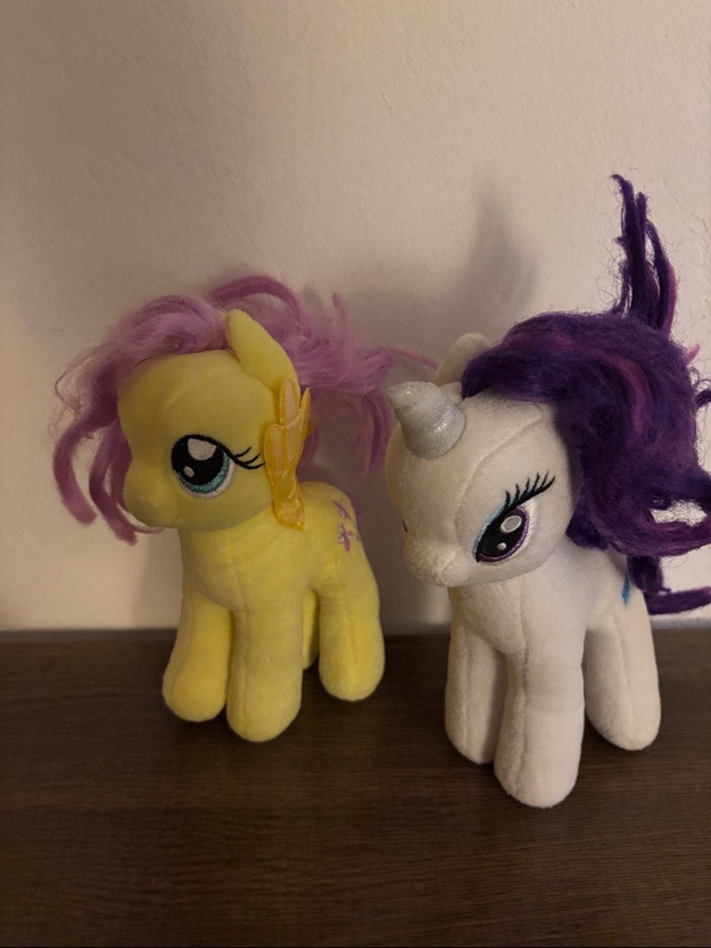 My Little Pony Yellow & White Plush Set with Purple Hair